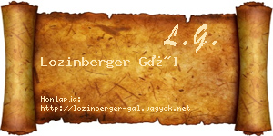 Lozinberger Gál névjegykártya